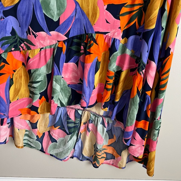 Abel The Label ATL Anthropologie Leonard Floral Tropical High Low Midi Dress XS - Picture 5 of 11